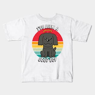 Cute black dog is a good boy Kids T-Shirt